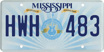 MS license plate HWH483