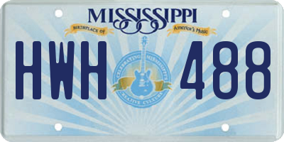 MS license plate HWH488