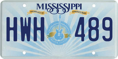 MS license plate HWH489