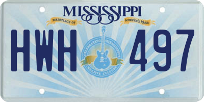MS license plate HWH497