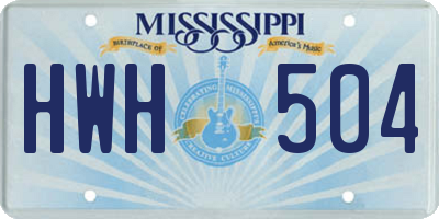 MS license plate HWH504