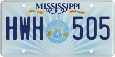MS license plate HWH505