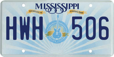 MS license plate HWH506