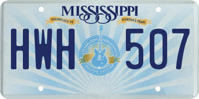 MS license plate HWH507