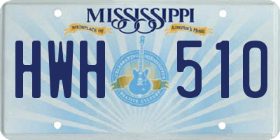MS license plate HWH510