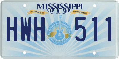 MS license plate HWH511