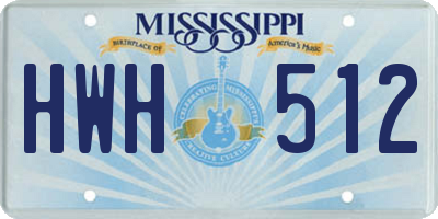 MS license plate HWH512