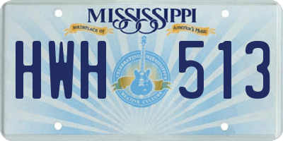 MS license plate HWH513