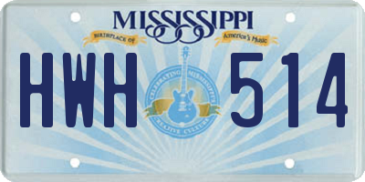 MS license plate HWH514
