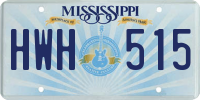 MS license plate HWH515