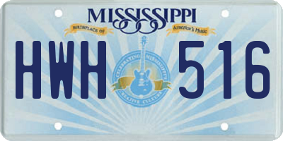 MS license plate HWH516