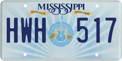 MS license plate HWH517