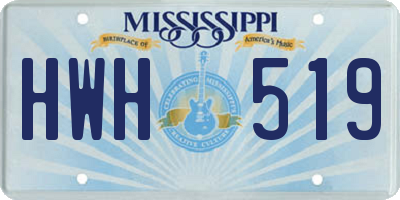 MS license plate HWH519