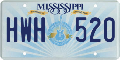 MS license plate HWH520