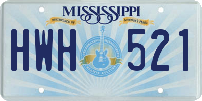 MS license plate HWH521