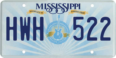MS license plate HWH522