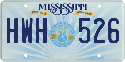 MS license plate HWH526