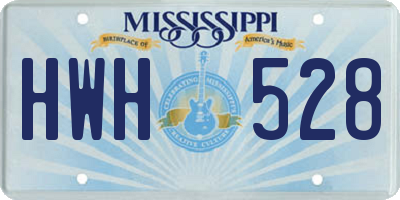 MS license plate HWH528