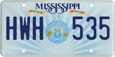MS license plate HWH535