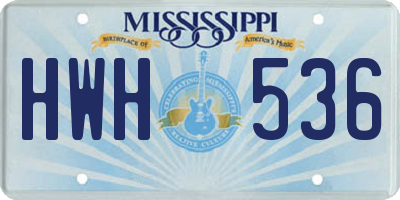 MS license plate HWH536