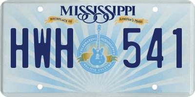 MS license plate HWH541