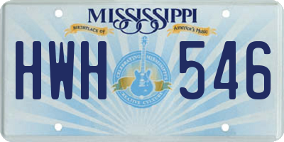 MS license plate HWH546