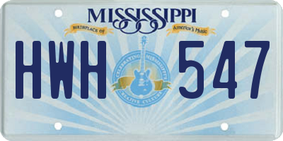 MS license plate HWH547