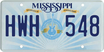 MS license plate HWH548