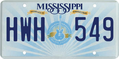 MS license plate HWH549