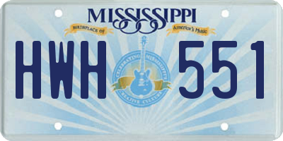 MS license plate HWH551