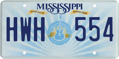 MS license plate HWH554