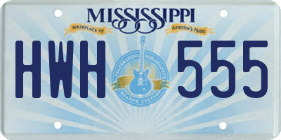 MS license plate HWH555