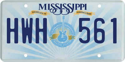 MS license plate HWH561