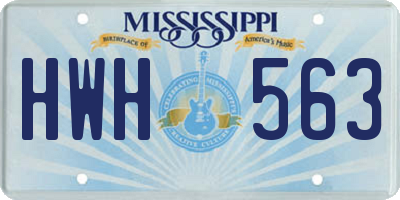 MS license plate HWH563