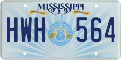 MS license plate HWH564