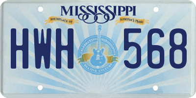 MS license plate HWH568