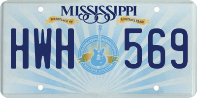 MS license plate HWH569