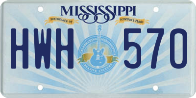 MS license plate HWH570