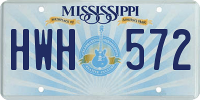 MS license plate HWH572