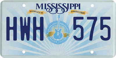 MS license plate HWH575