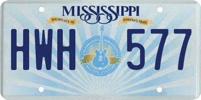 MS license plate HWH577