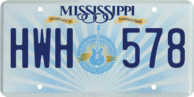 MS license plate HWH578