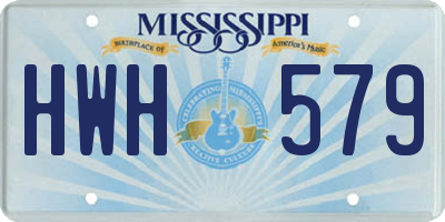 MS license plate HWH579