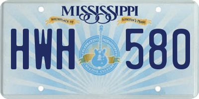 MS license plate HWH580