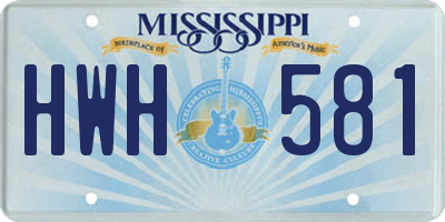 MS license plate HWH581