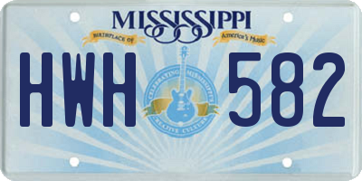 MS license plate HWH582