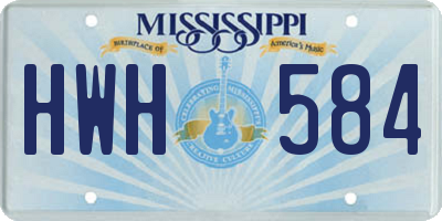 MS license plate HWH584