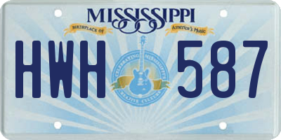 MS license plate HWH587