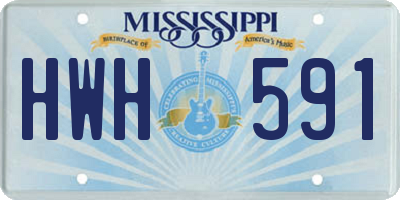 MS license plate HWH591