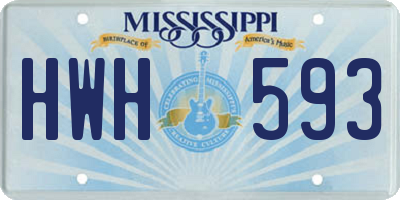 MS license plate HWH593